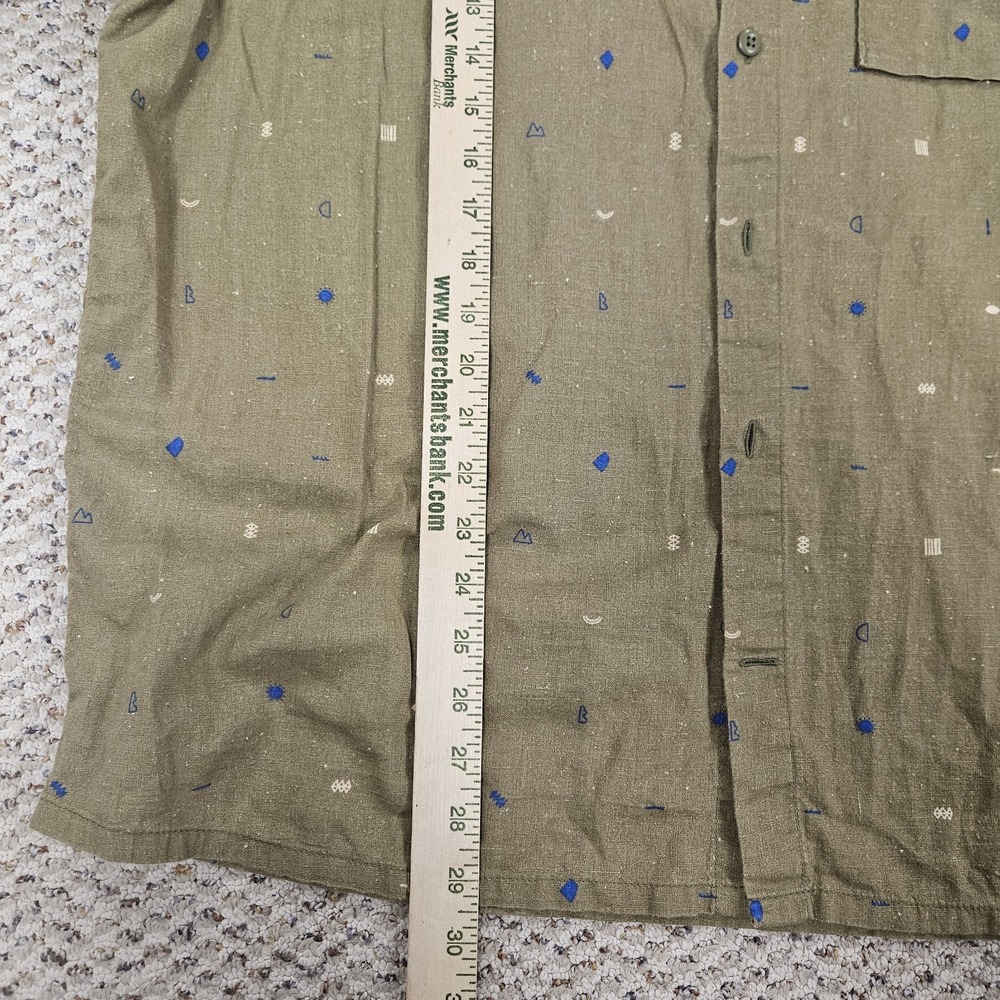 REI Co-Op Shirt Mens XXL Tan Outdoor Print Short Sleeve Hemp Cotton Casual Camp - Picture 5 of 7